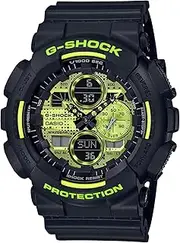 [Casio] G Shock Men's Ga140 Flourescent Yellow Series Watch Resin Glass Black