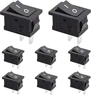 ZUJIACUN 10PCS 12V Rocker Switch on/Off 2 Pin 2 Position SPST Car Car Boat Rocker Toggle Switch AC 6A/250V 10A/125V KCD1-1-101 with Black Protective Cover for Cars, Cars, Boats, Household appliances