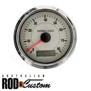 Vintage Beige Tachometer Gauge 85mm IP67 Hot Rod Custom Rev Counter Tach