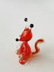 Squirrel~Collectible Hand Blown Art Glass Figurine~Handmade Tiny Wild Animal~Sma