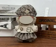 Labubu doll clothes 17cm canvas blind box pendant, first and second generation vinyl plush toy set——colour:LBB-13,height:17cm