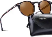 Vintage Round Sunglasses - Carfia Retro Polarized Sunglasses for Women Men 100% UV400 Protection