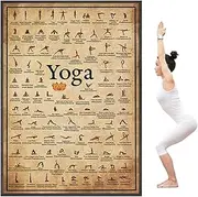 Yoga Poses Poster | Exercise Posters for Full Body | Home Gym Yoga Room Decor Exercise Fitness Accessories | Yoga Poses Chart | Home Yoga Posters for Home Gym Yoga Room