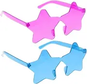 [BESTYASH] Star Sunglasses Rave Clear Foam Sticks Festival Heart Sunglasses Glow Halloween Glasses Novelty Sunglasses Party Decor Cool Trendy Ray Frameless Sun Glasses Light Glasses