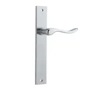Iver Stirling Door Lever Handle on Rectangular Backplate Brushed Chrome
