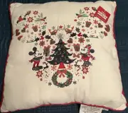 Disney Mickey Minnie Mouse Ear Icon 18x18 Christmas Holiday Throw Pillow NWT