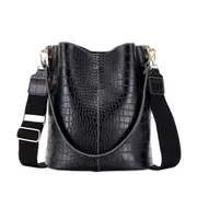Alligator Pattern Bucket Bag For Women Vintage Shoulder Bag Big Capacity Crossbody Bag Elegant Shopping Handbag Purse