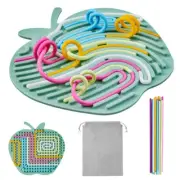 Duble Sided Design Sensory Activity Board Apple Shape Sensory Toys