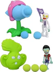 JHESAO 4 PCS Plants PVZ Toys Action Figures Zombies Toys Mini PVZ Ice Pea Set 1 2 Series Great Gifts for Kids and Fans, Birthday and Christmas Party