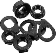 Abaodam 1Set Bike Flange Nuts and Hooks Axle Nuts with Protective Washers for Front and Rear Wheels Compatible with Bicycles and Balance Bikes Easy Installation