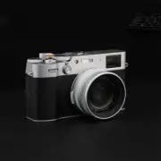 Haoge Metal Lens Hood with UV Filter for Fujifilm Fuji X100VI Camera Silver