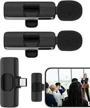 Wireless Lavalier Microphone Usb C, Lapel Bluetooth Mic for Apple iPhone 15 Pro Max/ Plus, Lavalier Microfono Inalambrico Para Android Phone Collar Clip On Mic Mini Lav for Vedio Youtube Tiktok Vlog