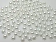 1000 Pure White Half Pearl Round Flatback Beads 6mm Imitation Pearls Scrapbook