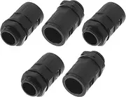 X AUTOHAUX 21mm / PG13.5 Cable Glands 18.5mm / 0.73" Bellows Waterproof Joint Straight-Through PA6 Nylon Black 5 Pcs