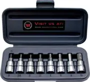 Wright Tool 360 3/8" and 1/2" Drive Hex Bit Sockets (9-Piece)