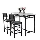 3 Piece Kitchen Dining Room Table Chairs Set For Living Room Courtyard Bar