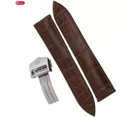 Hirsch SAVOIR Alligator Double Fold Watch Strap MATT BROWN 21 mm