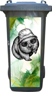 Wombat wheelie bin sticker