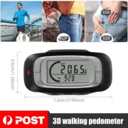 Digital 3D Pedometer Clip 7-Day Data Storage Walking Step Calories Counter M/KM