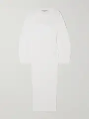 [Stella McCartney] Stella McCartney - + Net Sustain Plissé-knit Midi Dress - White - medium medium White