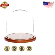 Handcrafted 8" x 8" Glass Cloche on Walnut MDF Base – Perfect for Collectors