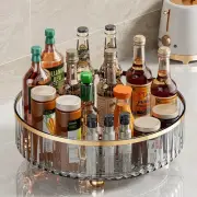 360 Rotating Tray Spice Rack Pantry Cabinet Turntable with Storage Organizer