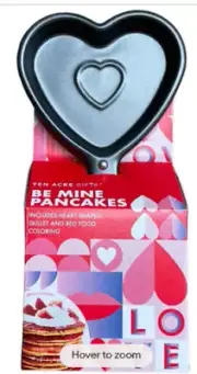 TEN ACRE GIFTS Be Mine Pancakes Heart Shaped Skillet & Pancake Mix