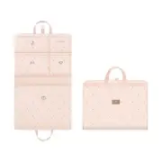 Light Pink Travel Storage Organizer Bag - Multi-Compartment Lightweight Foldable