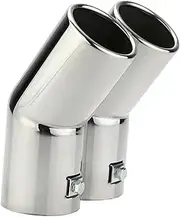 Muffler tip, Dual Pipes Stainless Steel Exhaust Tail Pipes Muffler Tips Compatible Compatible Compatible For VW Golf 4 Bora Jetta Stainless Steel Material Exhaust Tail TIP