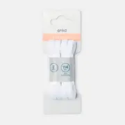 2 Pack Flat Laces - White