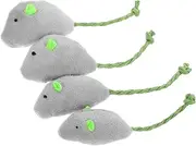 Kisangel 4pcs Interactive Plush Mouse Cat Realistic Chew for Indoor Cats with Automatic Wobbling Mechanism Safe Plush Construction for Exercise and Self Entertainment