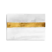 Abstract White and Gold Geometric Shape Wall Art