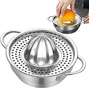Lemon Juicer Manual | Stainless Steel Hand Lemon Squeezer,Home Juice Making Bowl Pasta Cooker Gadget For -Citrus, Oranges, Grapefruit