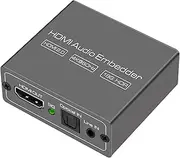 HDMI Audio Embedder Inserter Digital Analog Audio + DVI to HDMI Support TOSLINK Optical 3.5mm Jack AUX Audio Input 4K60Hz 18Gbps HDR CEC HDCP2.2