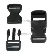 25mm Black Plastic Side Quick Release Buckle Clip – Cord Strap Backpack Bag RE