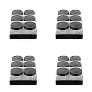 4x 6pc Lemon & Lime 200ml Preserve Jar Bottle Capri Glass w/ Black Lid Storage