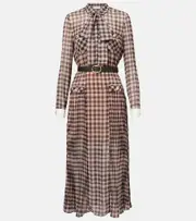 [Self-Portrait] Self-Portrait Checked chiffon midi dress AU 16 multicoloured