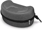 Ski Goggle Case, Shcok-Resistant EVA Snowboard Goggle Case, 8x5x4 with Zipper & Clip, Protective Glasses for Storage