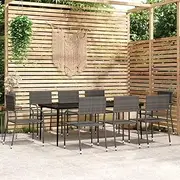 Generic 9 Piece Garden Dining Set Grey,3099600