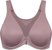 DELIMIRA Women's Front Closure Bras Posture Full Coverage Plus Size Underwire Unlined Back Support Plunge Seamless Bra B-H
