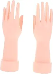 NULYLU 2pcs Hand Shaped Vertical Jewelry Holder Desktop Ring Holder Display Stand for Rings Bracelets and Accessories Elegant Skin Tone Design for Home or Retail Use