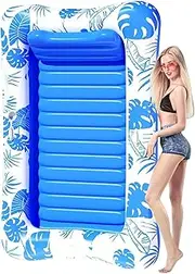Float for Pool Adult | Portable Tanning Float,Portable Sunbathing Air Mattress with Headrest for Men Women Water Activities