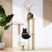 Alopet Cat Tree Scratching Post Scratcher Cats Tower Wood Condo Toys House 132cm