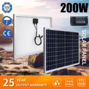 12V 200W Solar Panel Kit Mono Home Fixed Caravan Camping Power Battery Charging