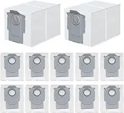 12 Pack Dust Bags for Roborock Q Revo/Qrevo S/Slim/Qrevo Pro/Qrevo MaxV/Qrevo Master/Qrevo Plus/Qrevo Curv, S8 Max/S8 MaxV Ultra, Saros 10R/10 Vacuum Disposable Dust Bags Replacement-3L