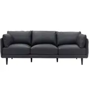 [James Lane] Lennox Madryn Black Coffee Leather Sofa - 3.5 Seater
