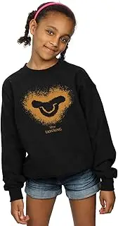 [Absolute Cult] Disney Girls The Lion King Movie Simba Baby Face Sweatshirt Black 12-13 years