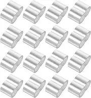 SHINEOFI 25pcs Aluminum Crimpable Cable Sleeves for Wire Connectors Double Hole Design Compression Terminals for Elastic Cords for Camping Climbing and Outdoor Activities
