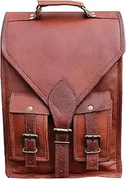 Jaald Convertible Leather 15.6" Laptop Bag Backpack Messenger Bag Office Briefcase Vintage Satchel