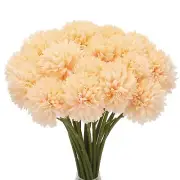 Artificial Flower Heads Silk Chrysanthemum Hydrangea Champagne Faux 24Pcs